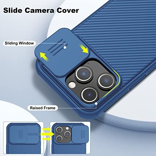 Nillkin לאייפון 14 Pro Magnetic Case התואם ל- Magsafe, כיסוי מצלמה הזזה, [מלא סביב הגנה], [אנטי אצב